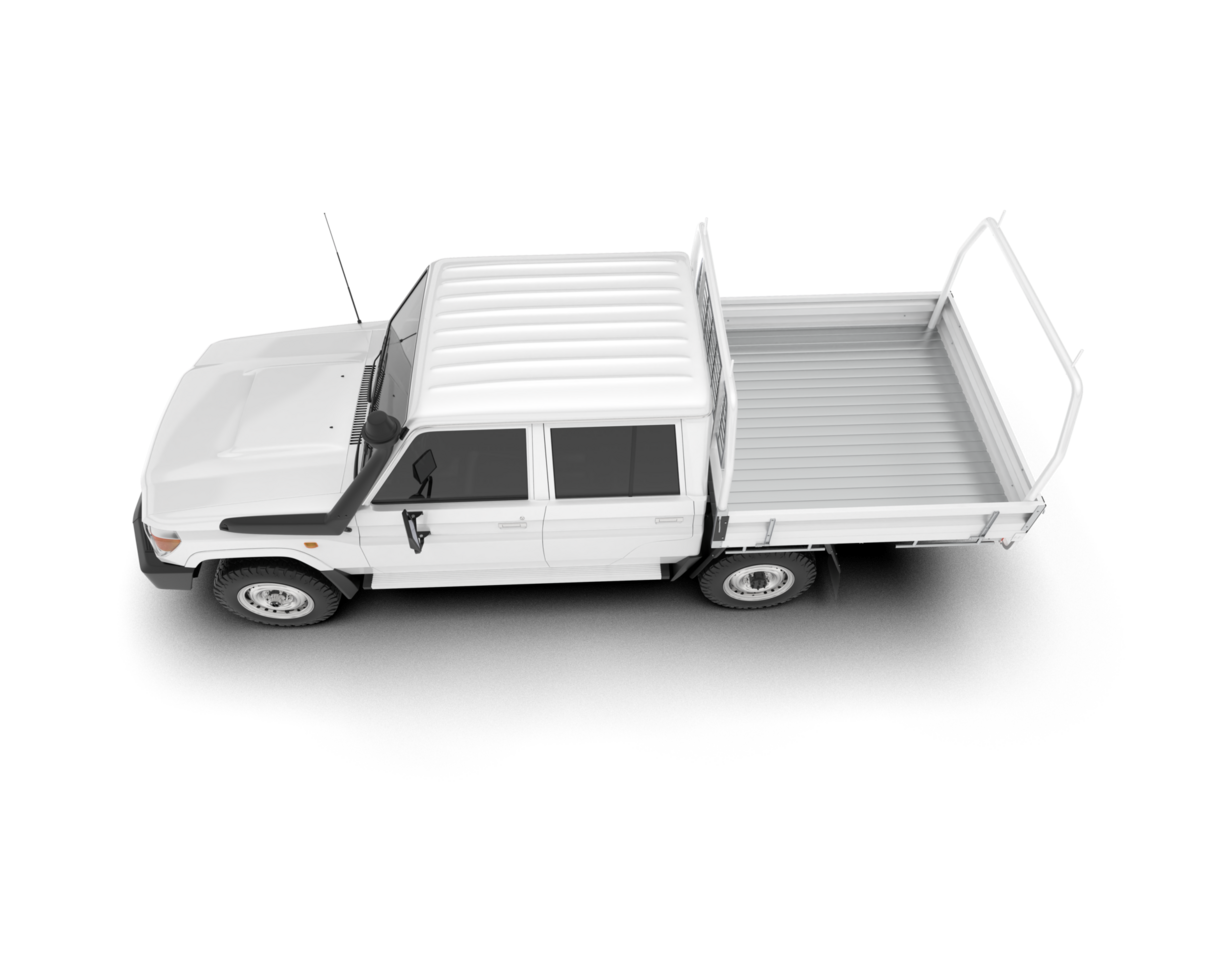White pickup truck isolated on transparent background. 3d rendering - illustration png