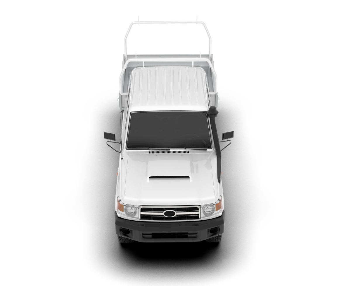 White pickup truck isolated on transparent background. 3d rendering - illustration png