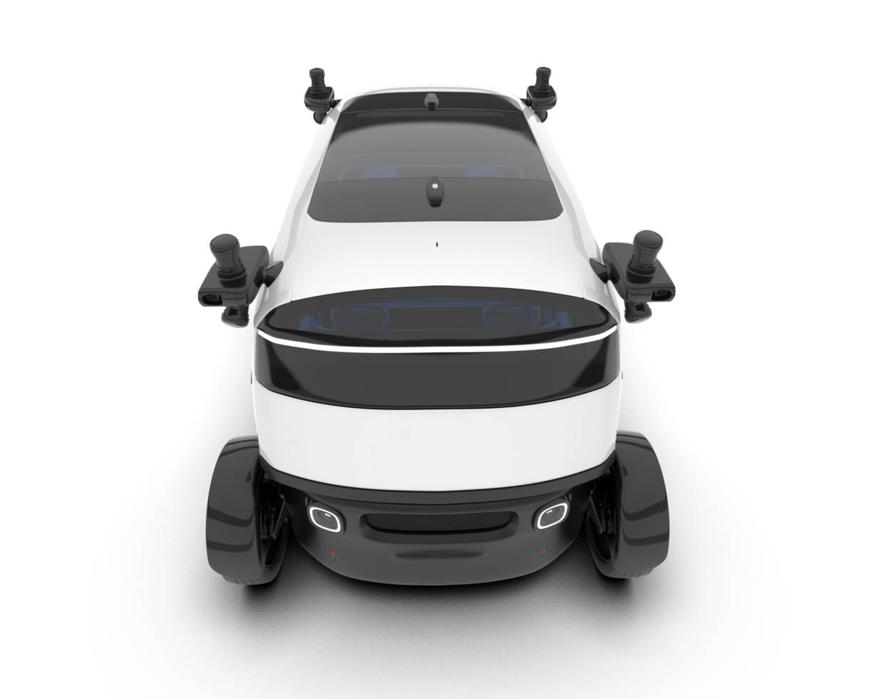 White city car isolated on transparent background. 3d rendering - illustration png