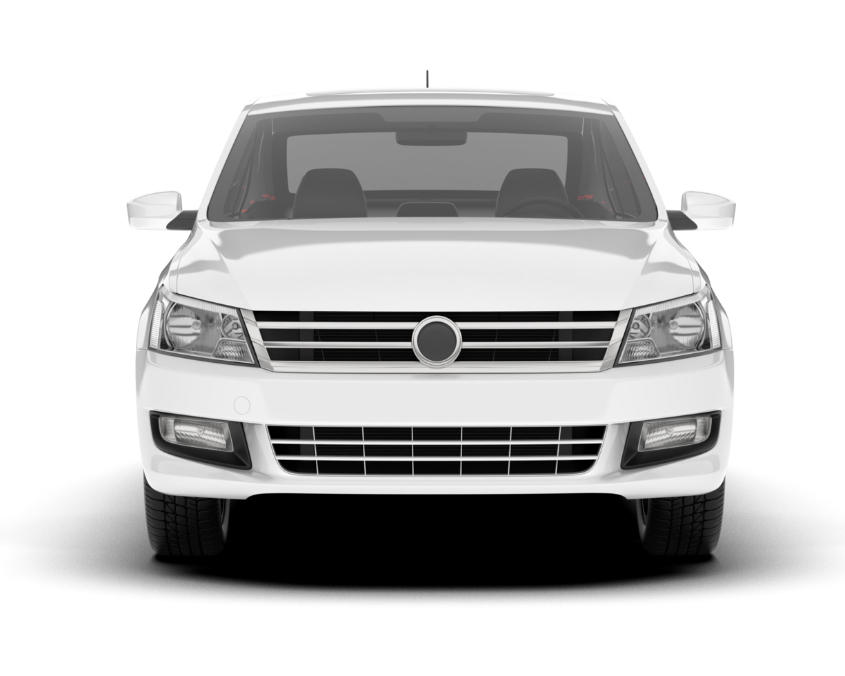 White city car isolated on transparent background. 3d rendering - illustration png