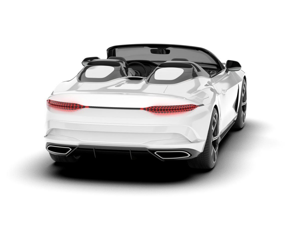 White sport car isolated on transparent background. 3d rendering - illustration png