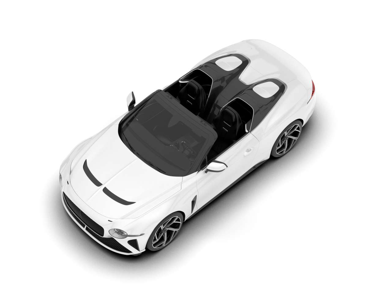 White sport car isolated on transparent background. 3d rendering - illustration png