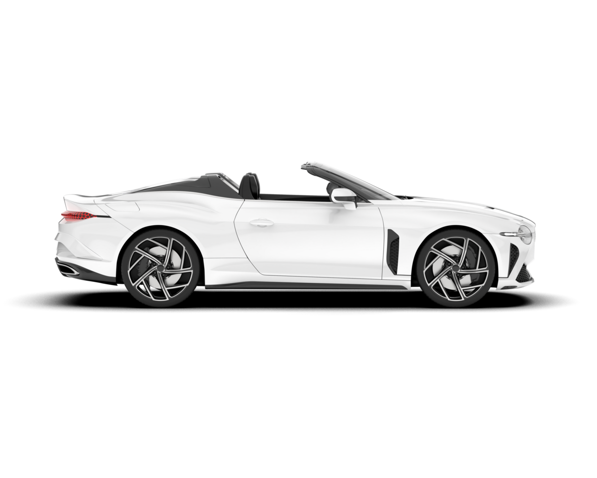 White sport car isolated on transparent background. 3d rendering - illustration png