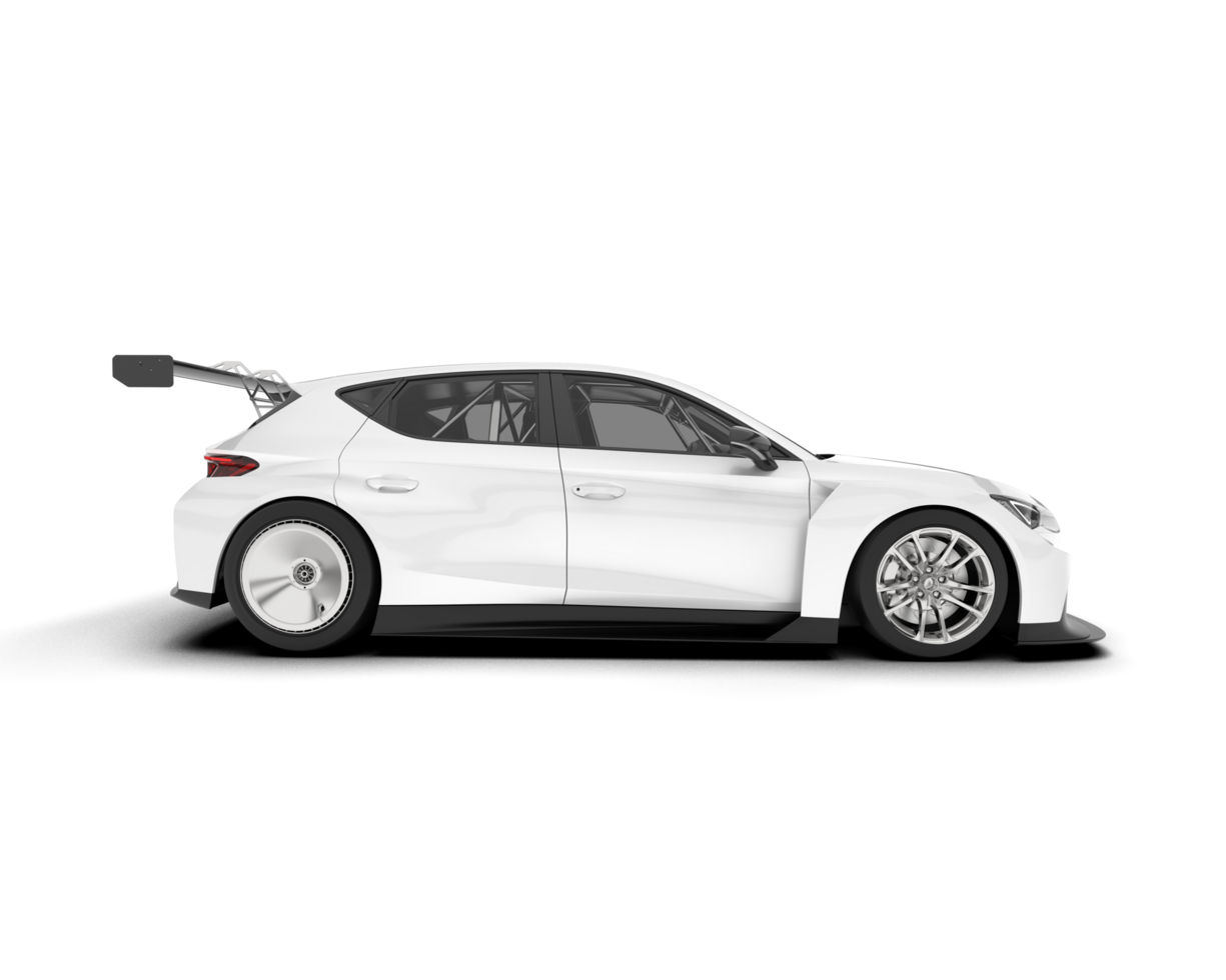 White sport car isolated on transparent background. 3d rendering - illustration png