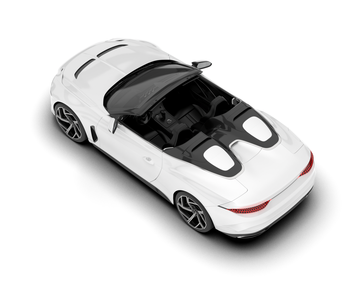 White sport car isolated on transparent background. 3d rendering - illustration png