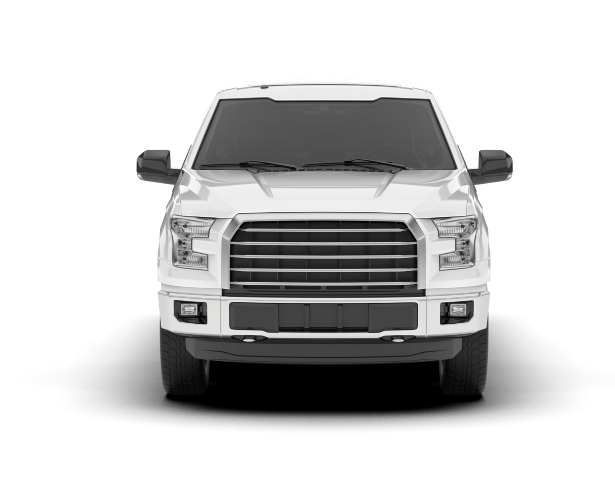 White pickup truck isolated on transparent background. 3d rendering - illustration png