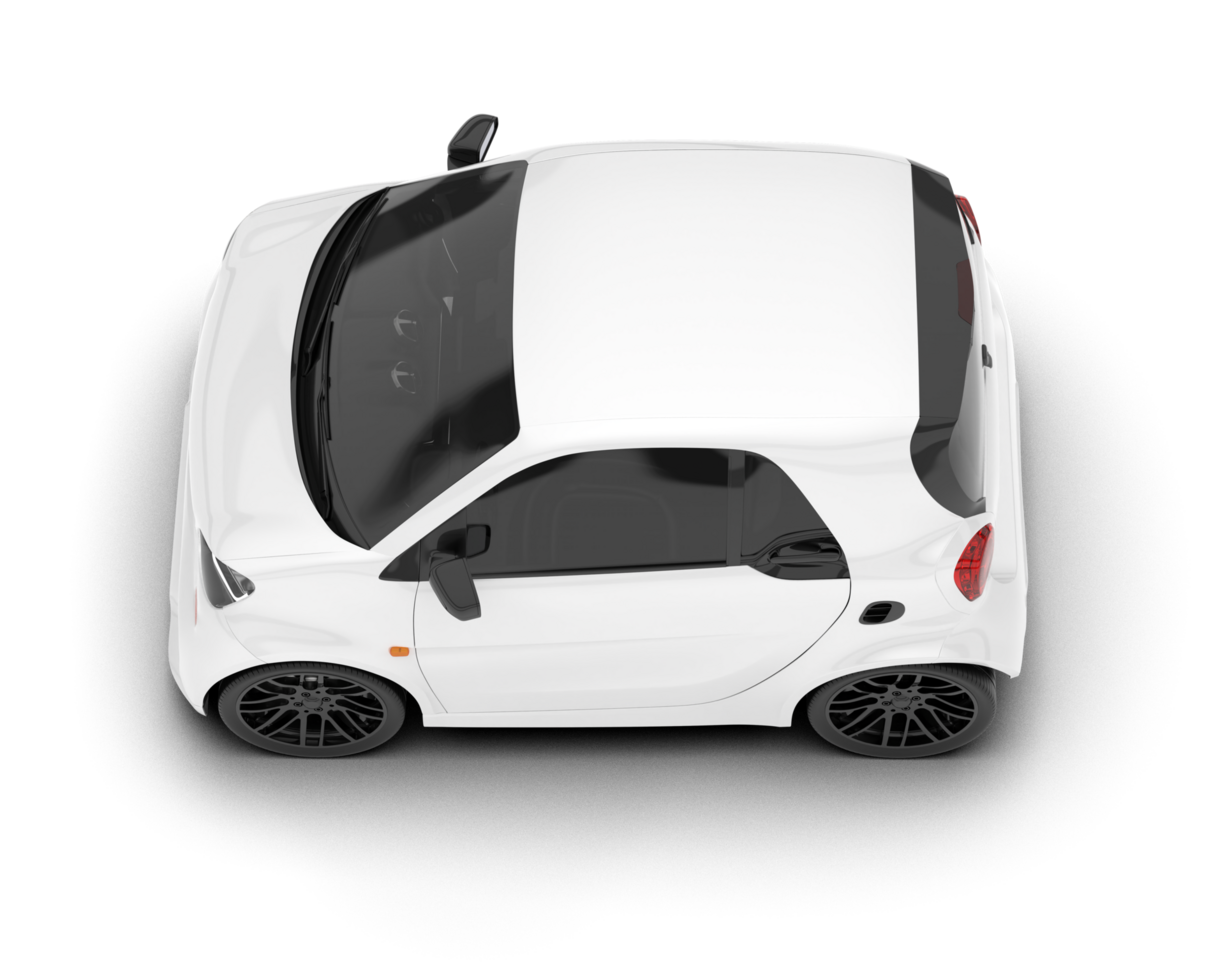 White city car isolated on transparent background. 3d rendering - illustration png