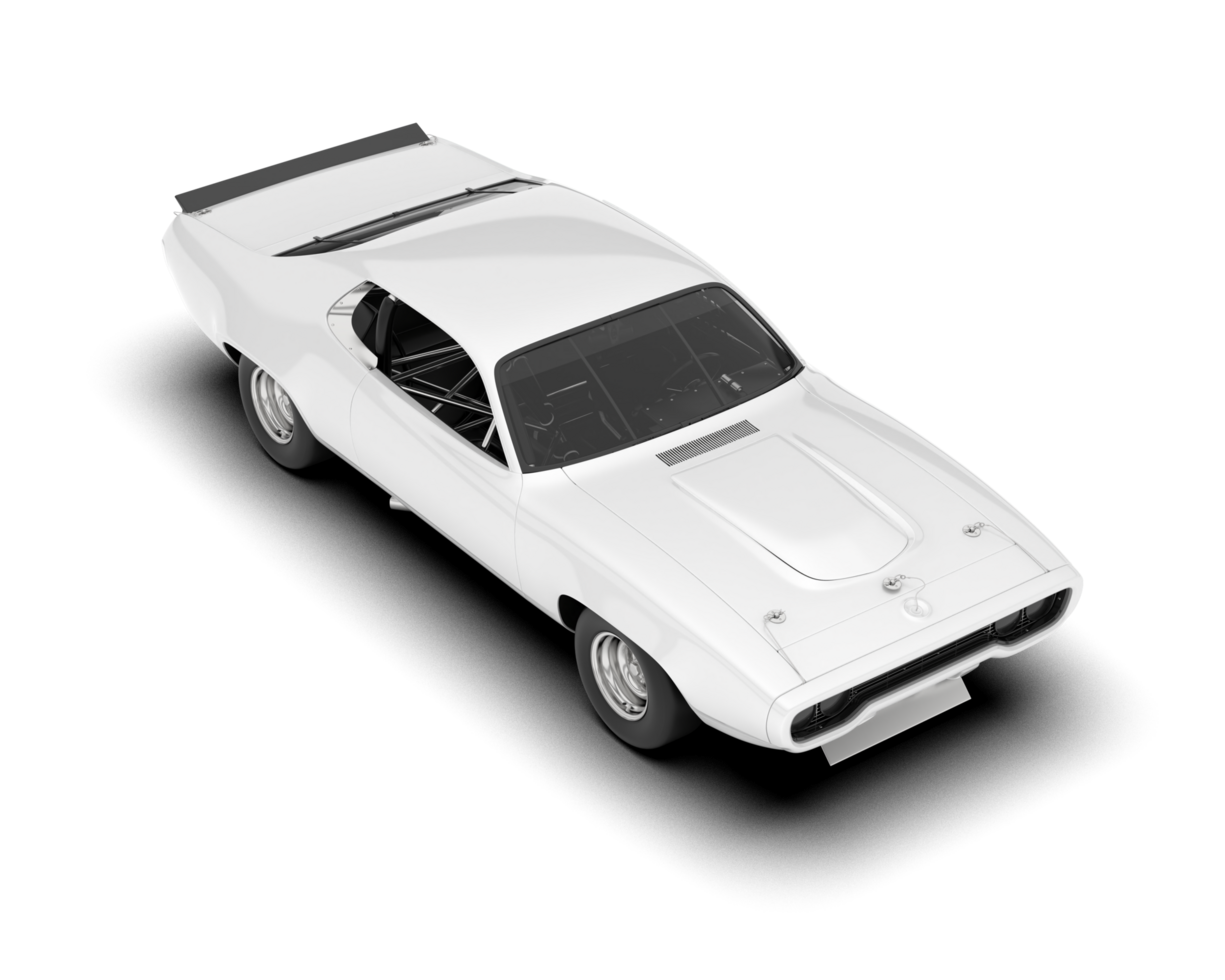 White sport car isolated on transparent background. 3d rendering - illustration png