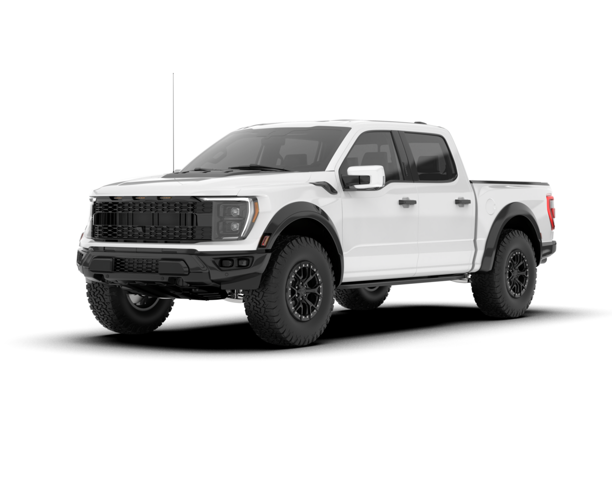 White pickup truck isolated on transparent background. 3d rendering - illustration png