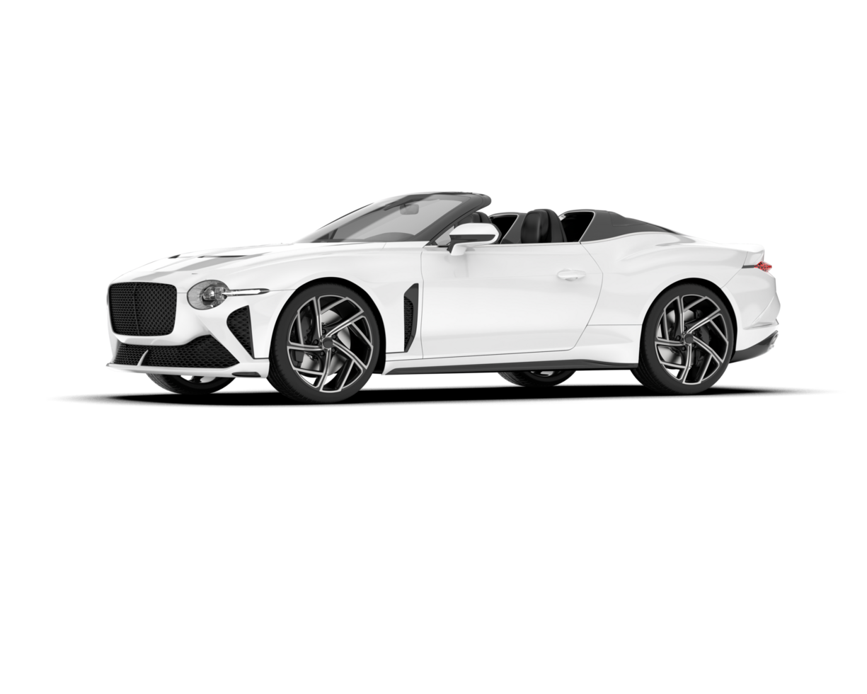 White sport car isolated on transparent background. 3d rendering - illustration png