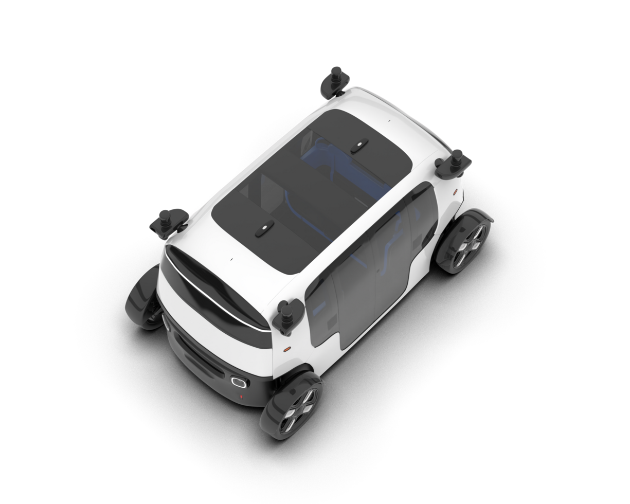 White city car isolated on transparent background. 3d rendering - illustration png