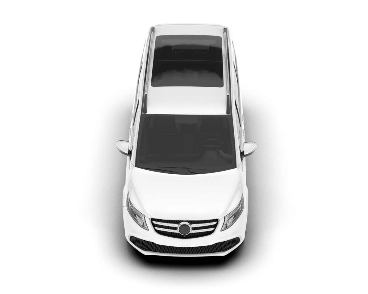 White city car isolated on transparent background. 3d rendering - illustration png