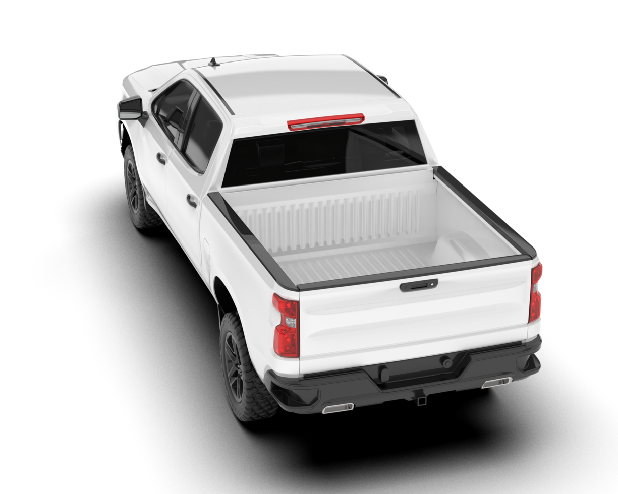 White pickup truck isolated on transparent background. 3d rendering - illustration png
