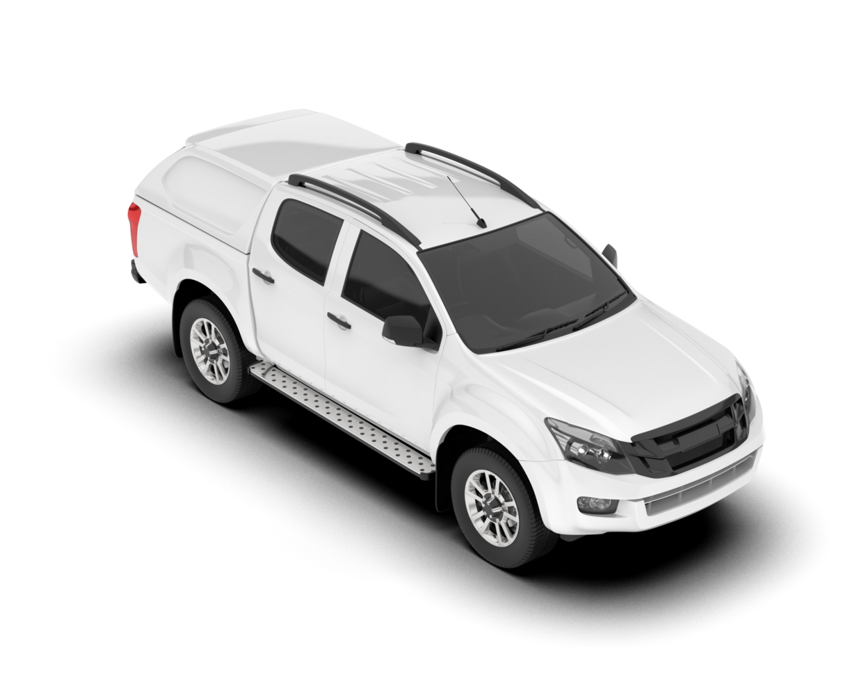 White pickup truck isolated on transparent background. 3d rendering - illustration png