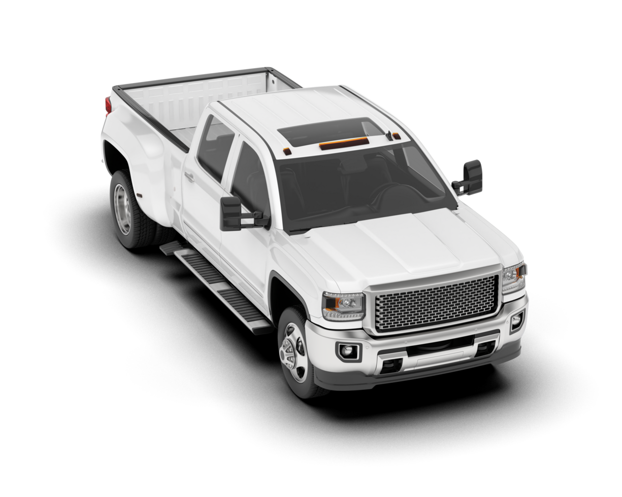 White pickup truck isolated on transparent background. 3d rendering - illustration png