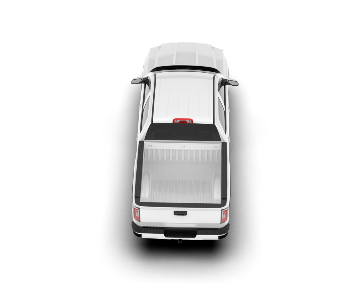 White pickup truck isolated on transparent background. 3d rendering - illustration png