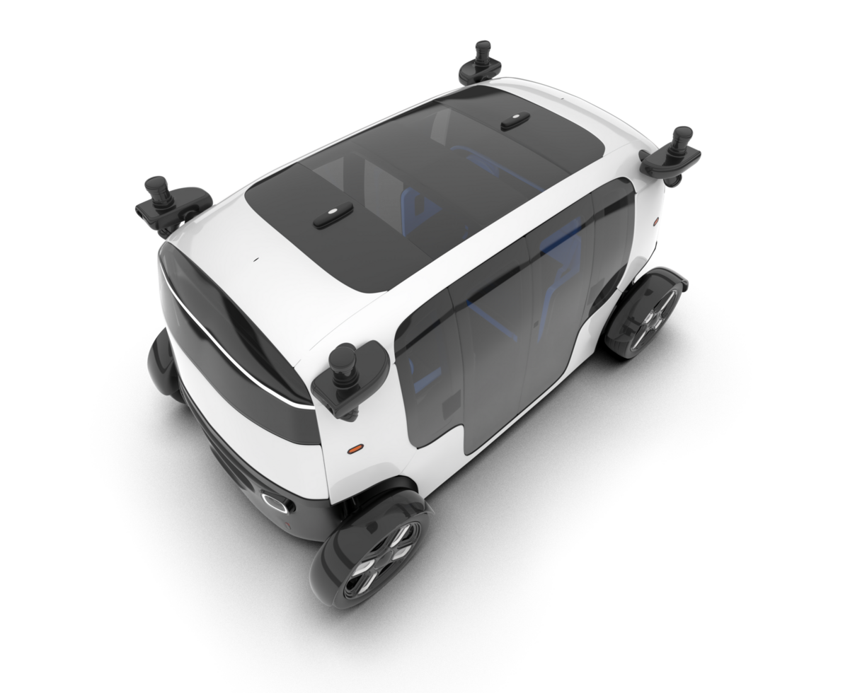 White city car isolated on transparent background. 3d rendering - illustration png