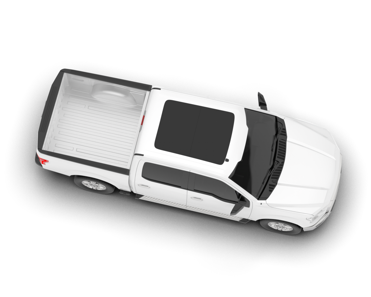 White pickup truck isolated on transparent background. 3d rendering - illustration png