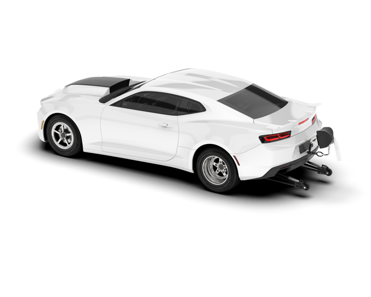 White sport car isolated on transparent background. 3d rendering - illustration png