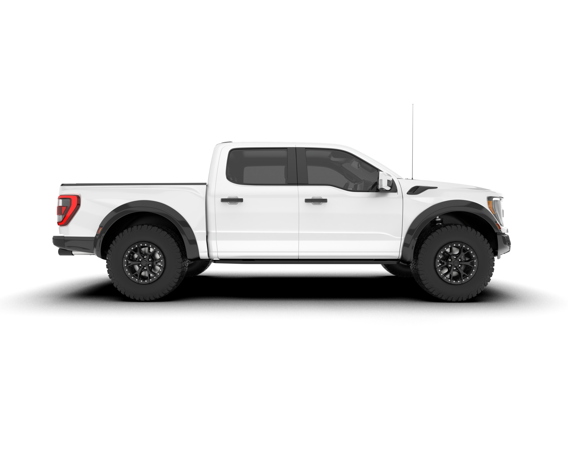 White pickup truck isolated on transparent background. 3d rendering ...