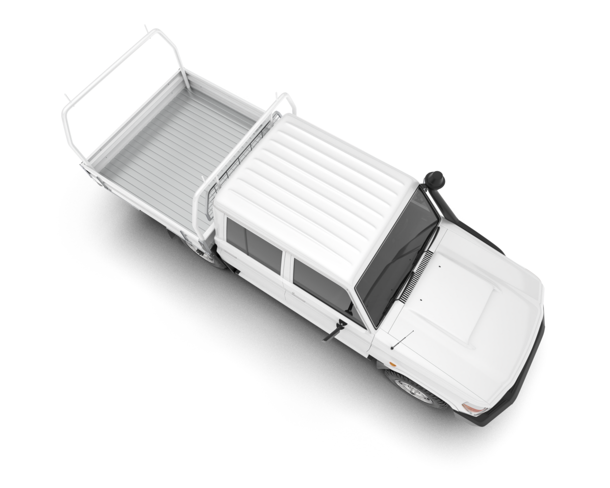 White pickup truck isolated on transparent background. 3d rendering - illustration png