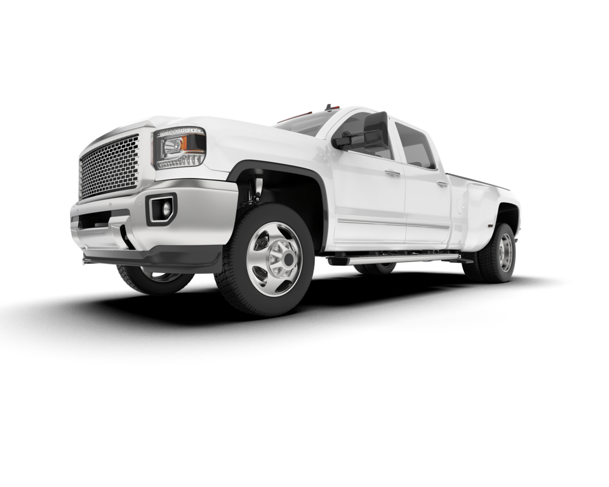 White pickup truck isolated on transparent background. 3d rendering - illustration png