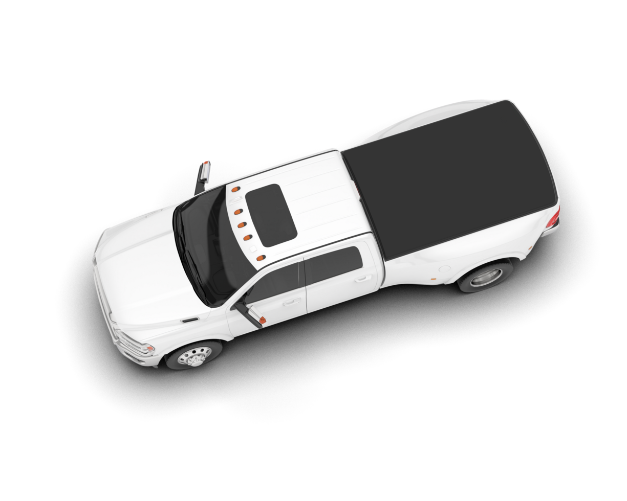 White pickup truck isolated on transparent background. 3d rendering - illustration png