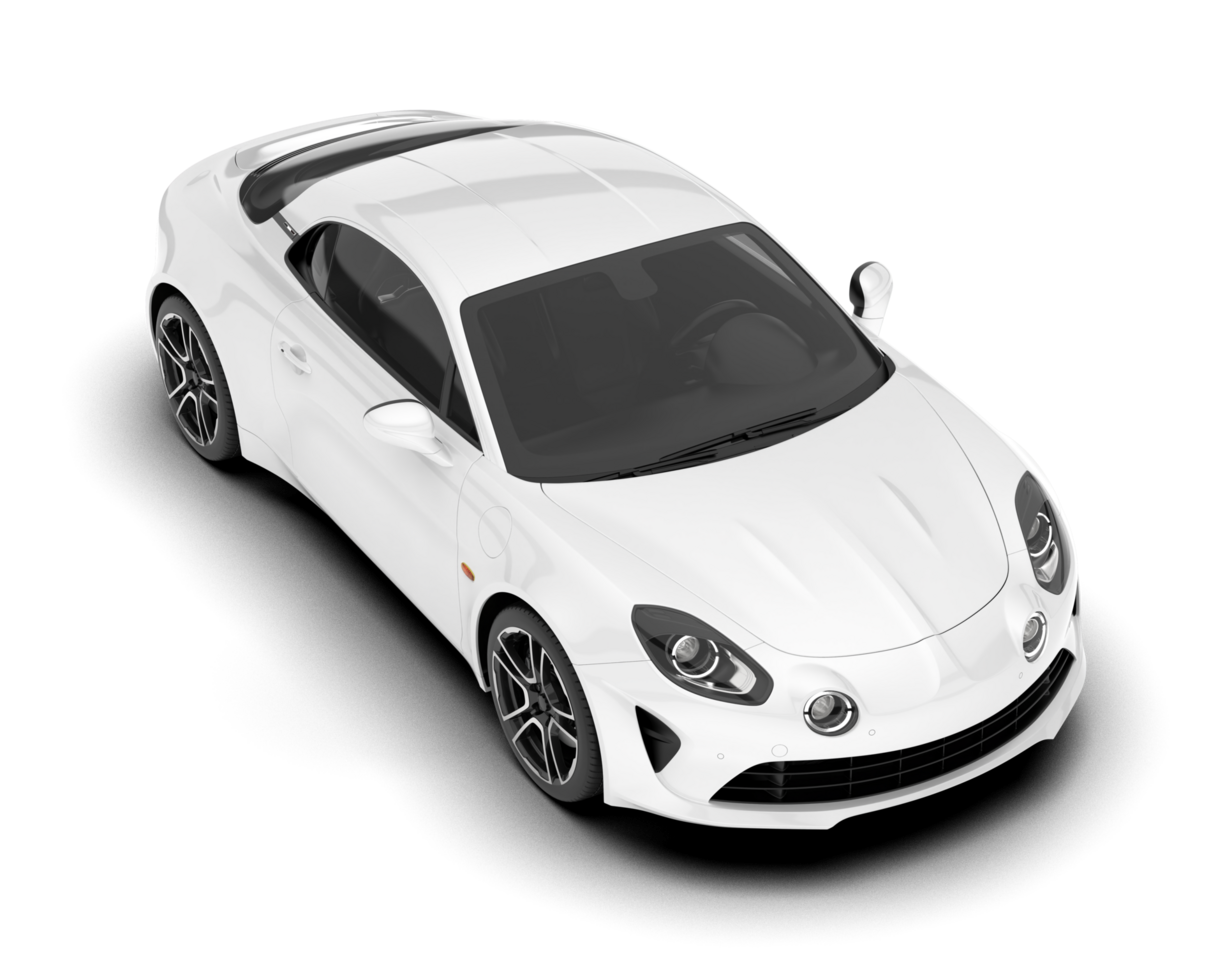 White sport car isolated on transparent background. 3d rendering - illustration png