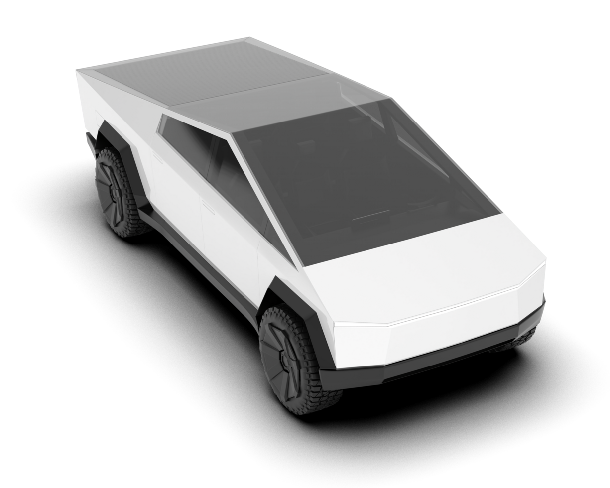White pickup truck isolated on transparent background. 3d rendering - illustration png