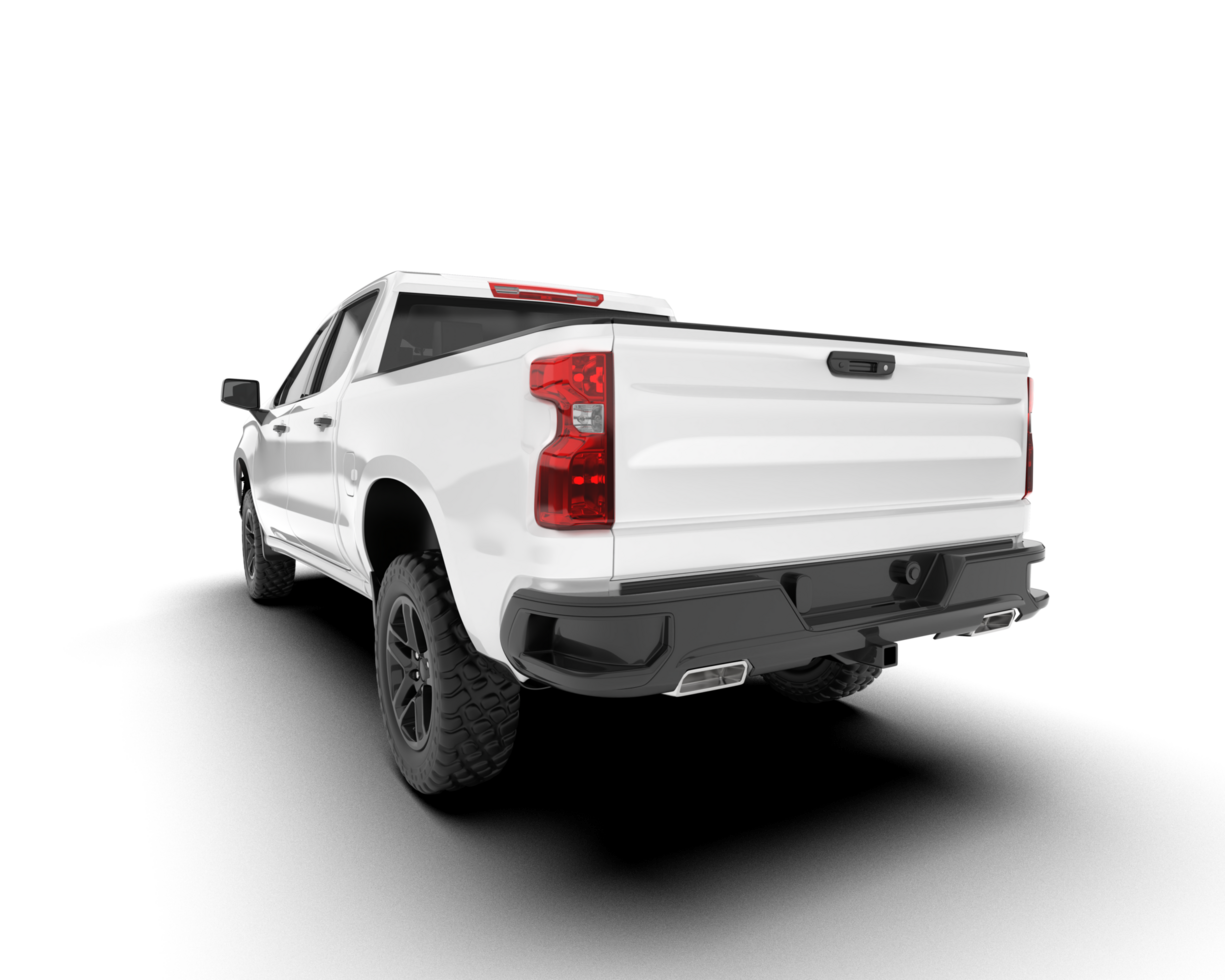 White pickup truck isolated on transparent background. 3d rendering - illustration png