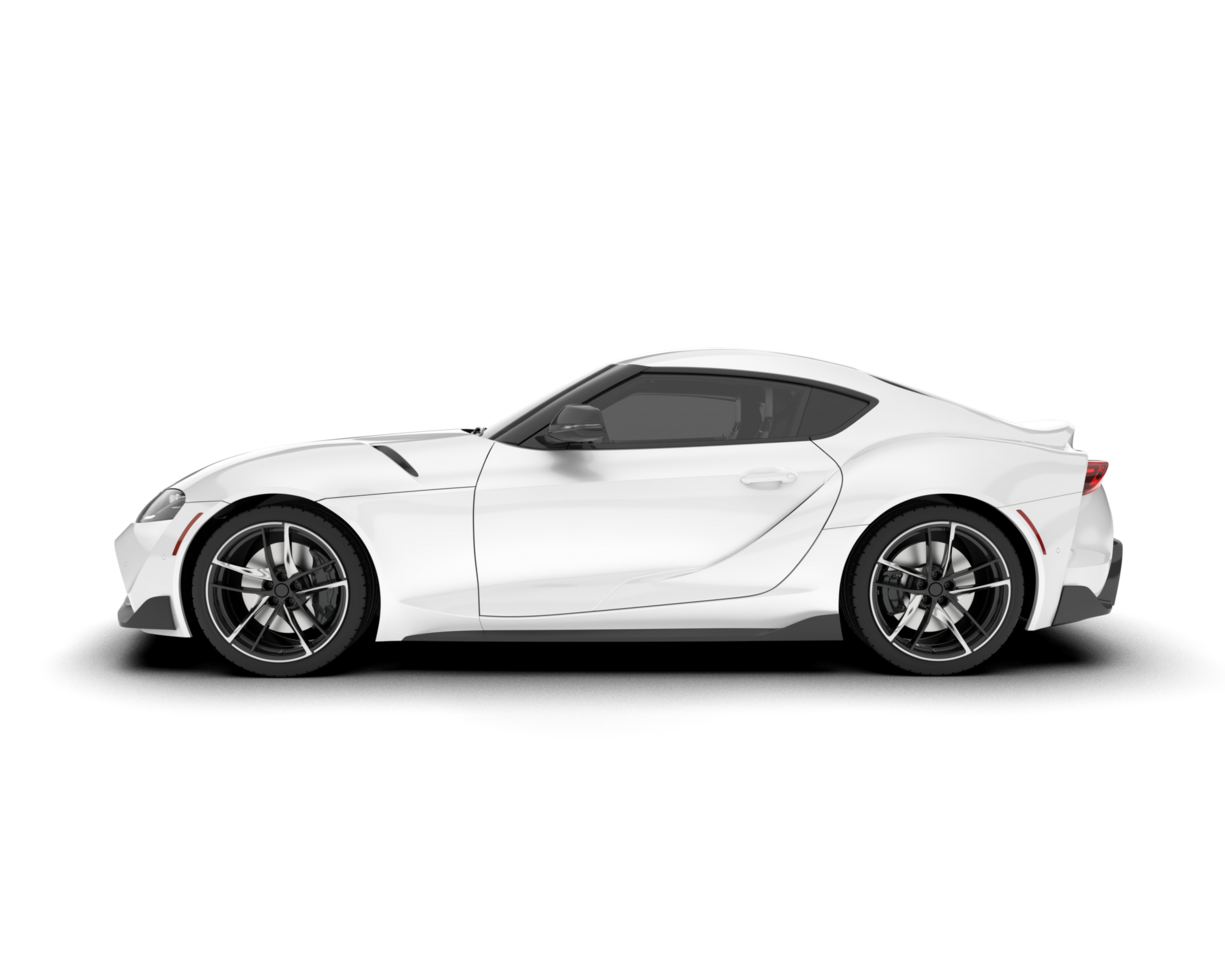 White sport car isolated on transparent background. 3d rendering - illustration png