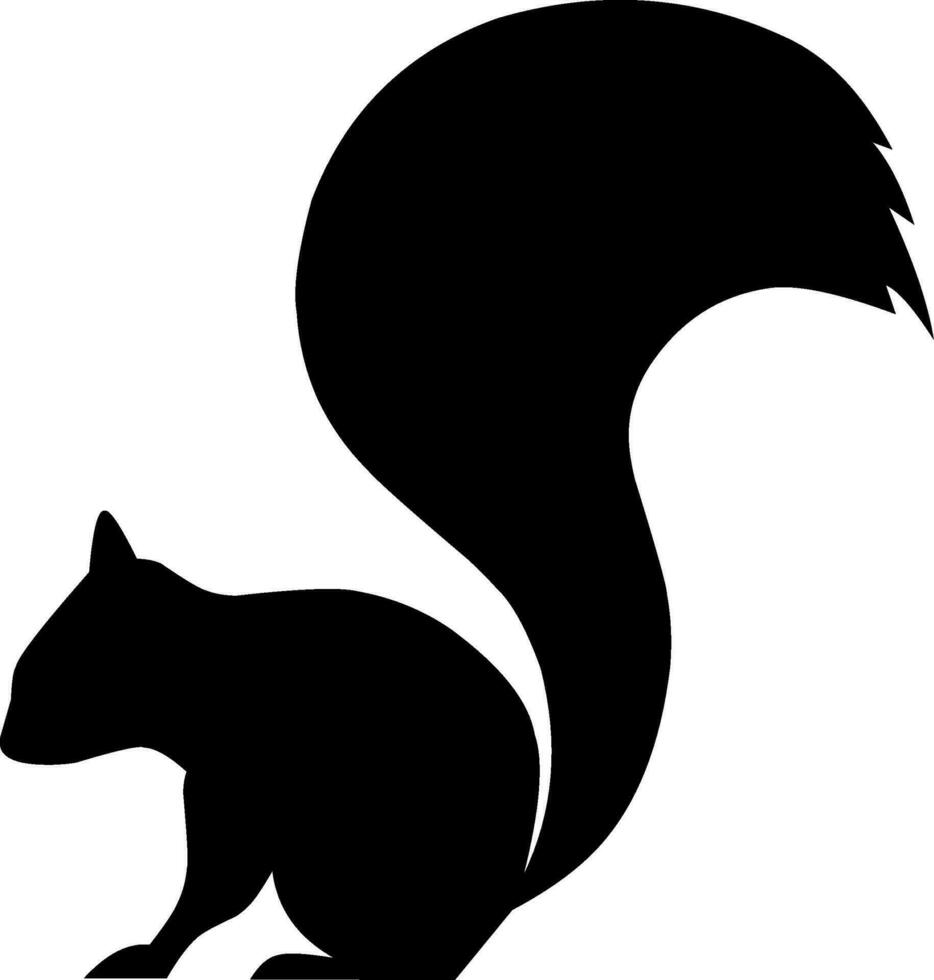 Squirrel silhouette icon vector for autumn design. Simple squirrel icon for fall season. Autumn graphic resource for icon, sign, symbol or decoration. Silhouette of squirrel for mid autumn festival