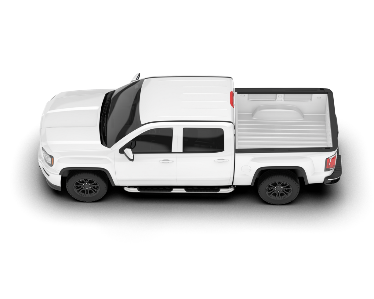 White pickup truck isolated on transparent background. 3d rendering - illustration png