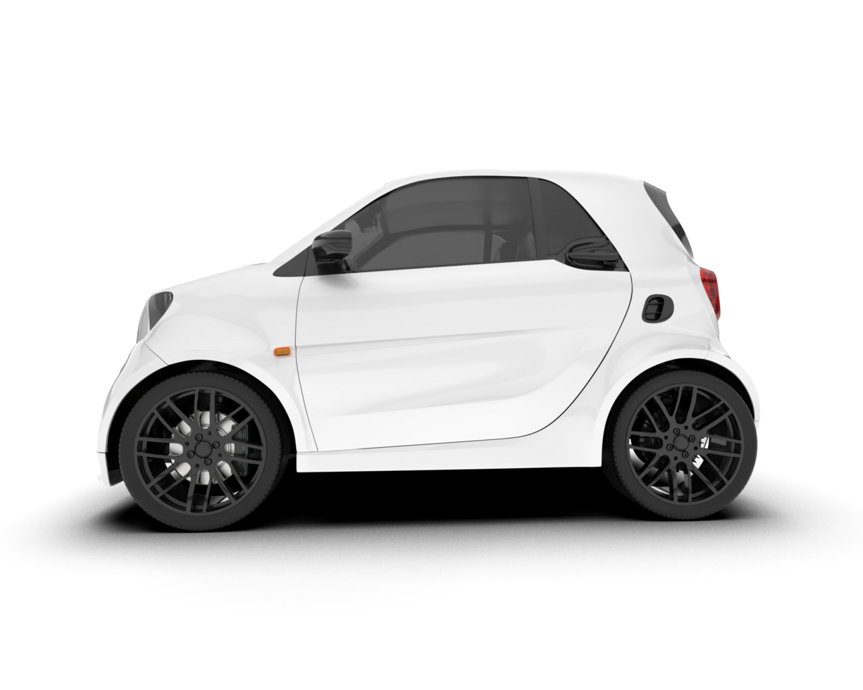 White city car isolated on transparent background. 3d rendering - illustration png
