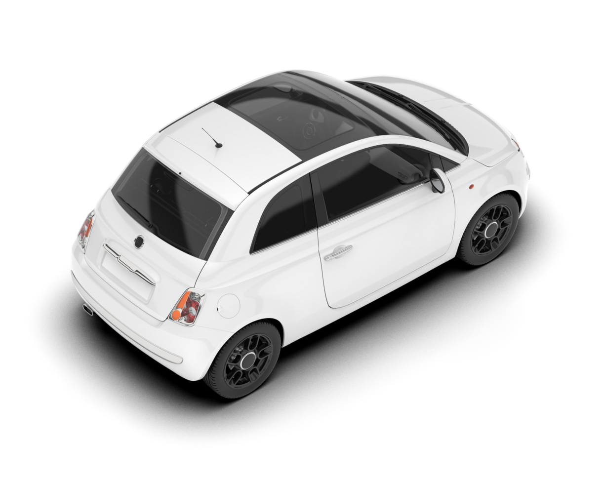 White modern car isolated on transparent background. 3d rendering - illustration png