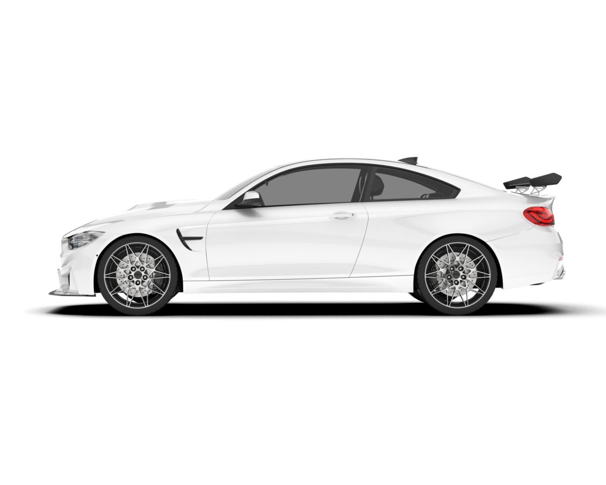 White sport car isolated on transparent background. 3d rendering - illustration png