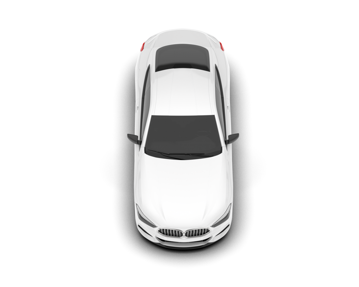 White sport car isolated on transparent background. 3d rendering - illustration png