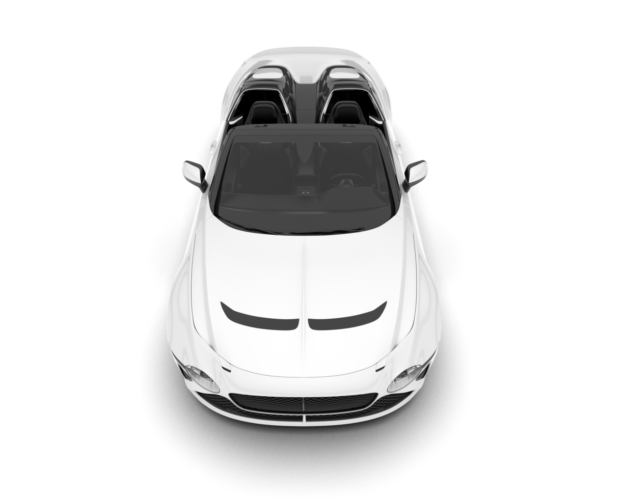 White sport car isolated on transparent background. 3d rendering - illustration png