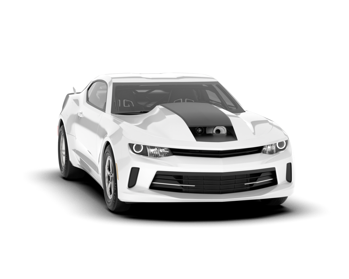 White sport car isolated on transparent background. 3d rendering - illustration png