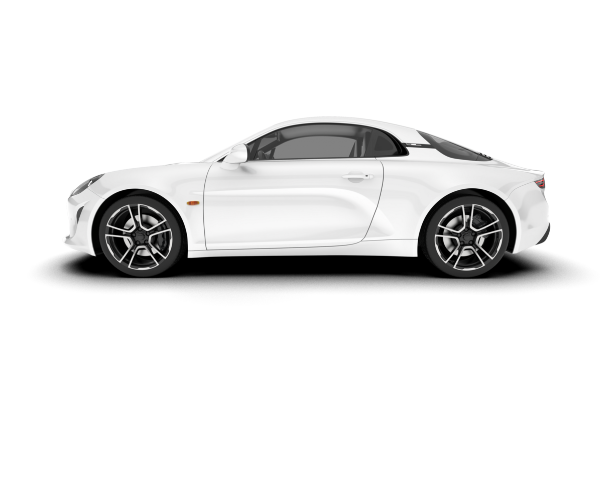 White sport car isolated on transparent background. 3d rendering - illustration png