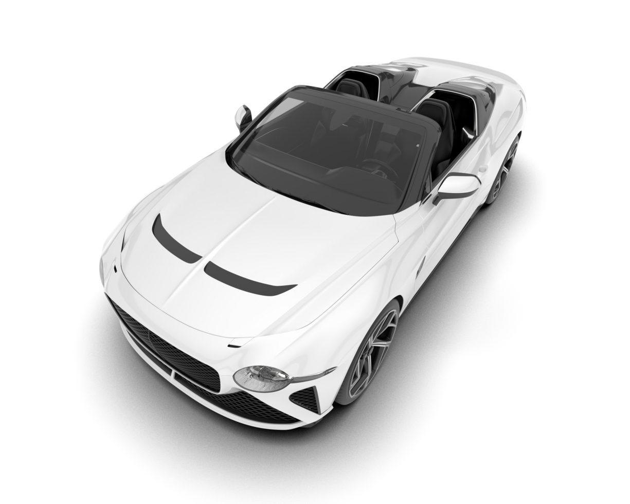 White sport car isolated on transparent background. 3d rendering - illustration png