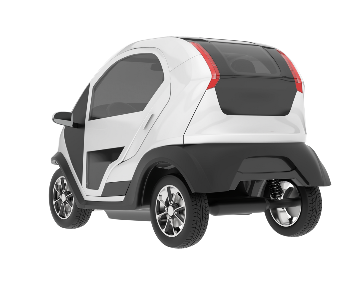 White city car isolated on transparent background. 3d rendering - illustration png
