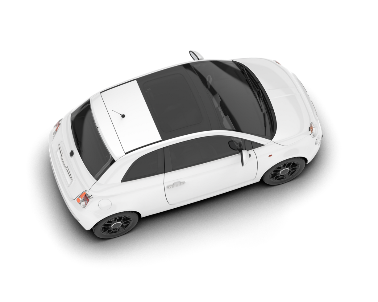 White modern car isolated on transparent background. 3d rendering - illustration png