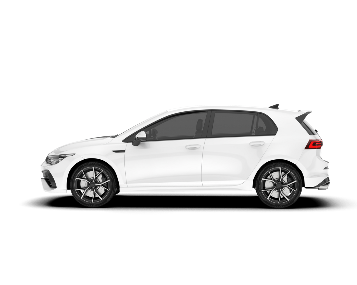 White city car isolated on transparent background. 3d rendering - illustration png