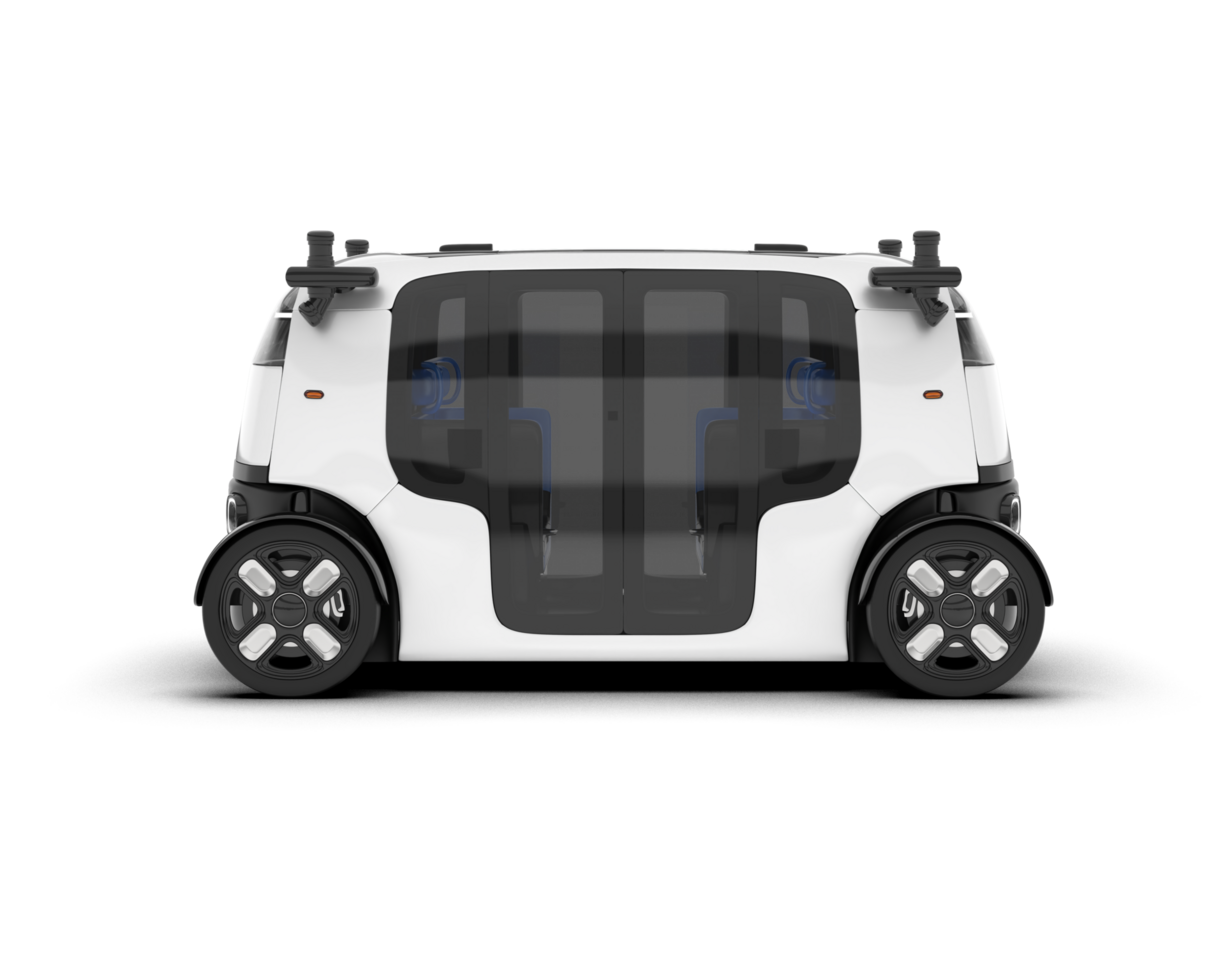 White city car isolated on transparent background. 3d rendering - illustration png