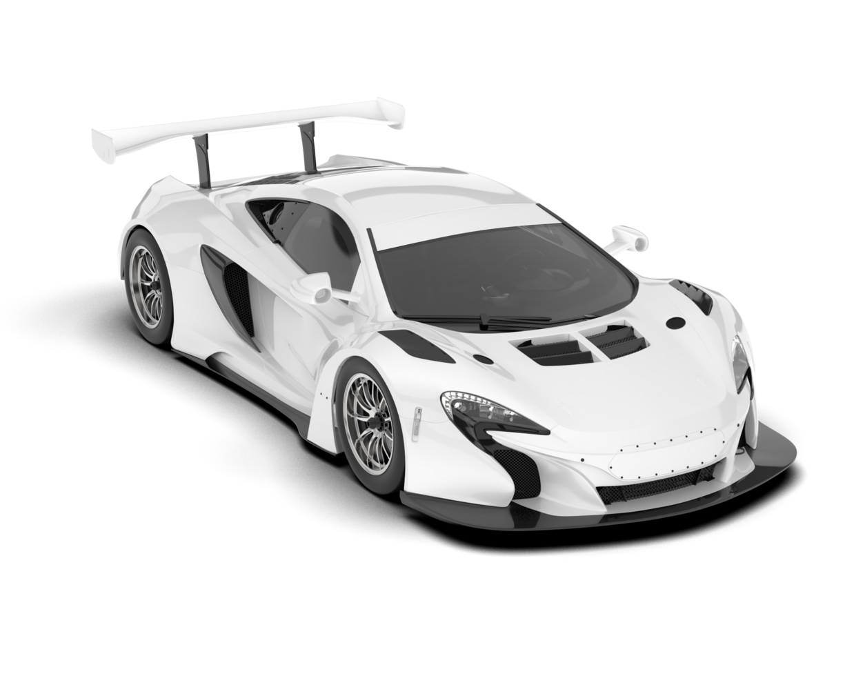 White sport car isolated on transparent background. 3d rendering - illustration png