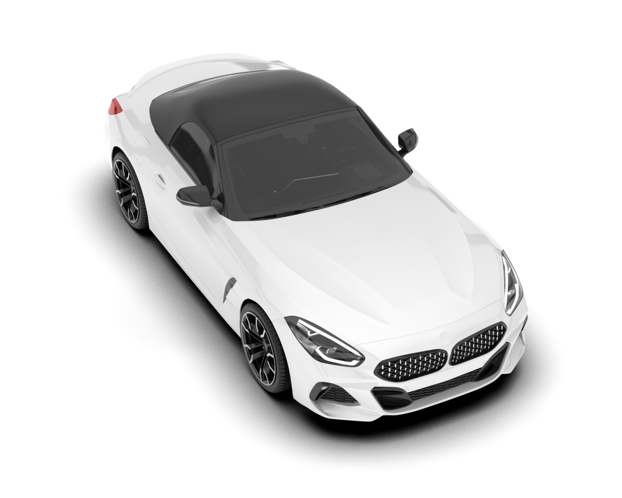 White sport car isolated on transparent background. 3d rendering - illustration png