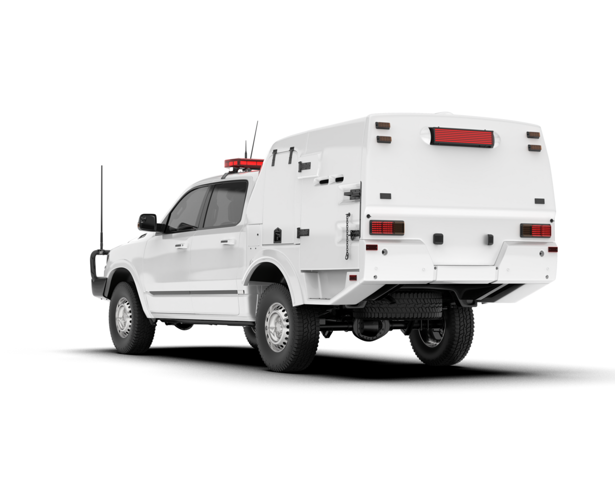 White pickup truck isolated on transparent background. 3d rendering - illustration png
