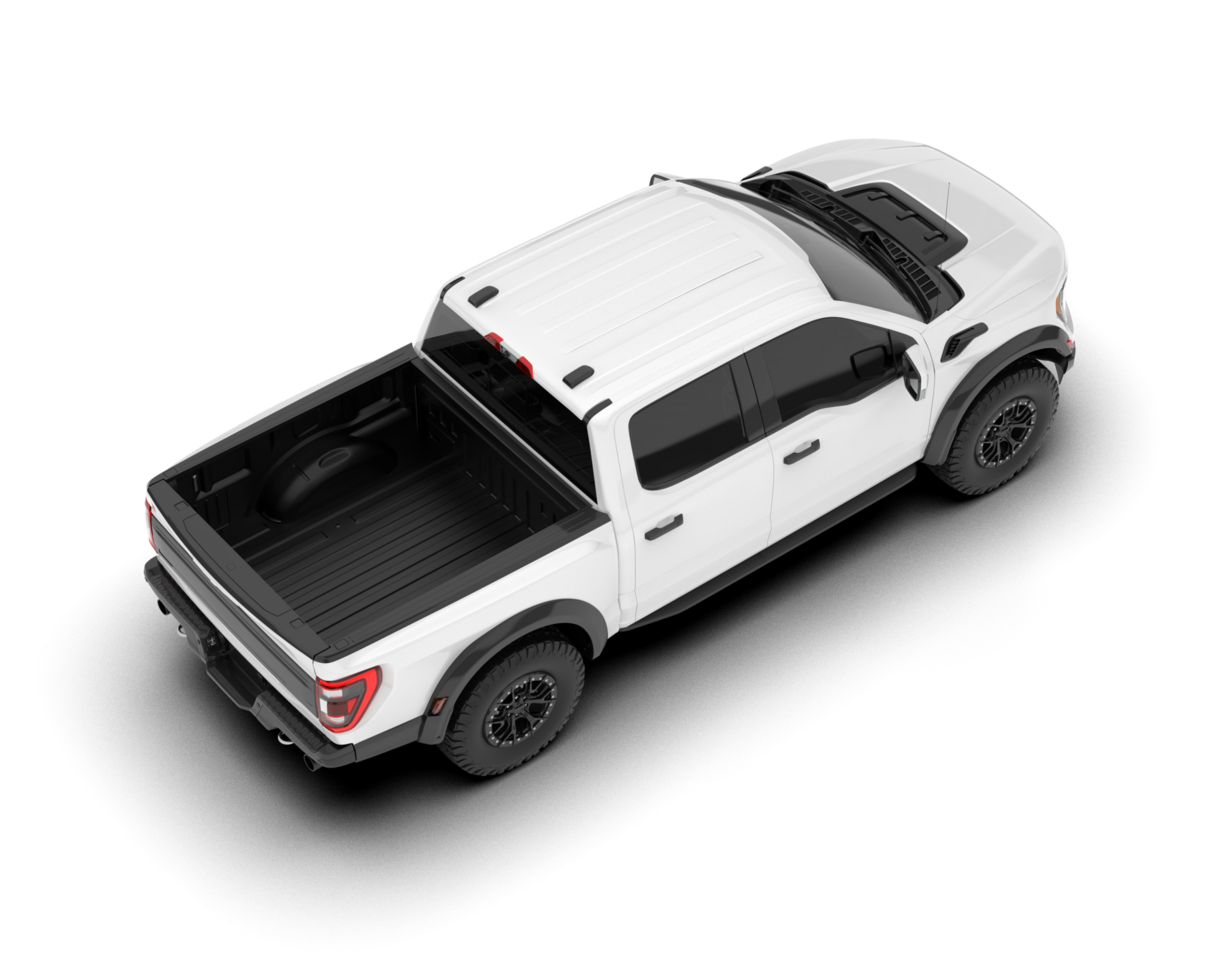 White pickup truck isolated on transparent background. 3d rendering - illustration png