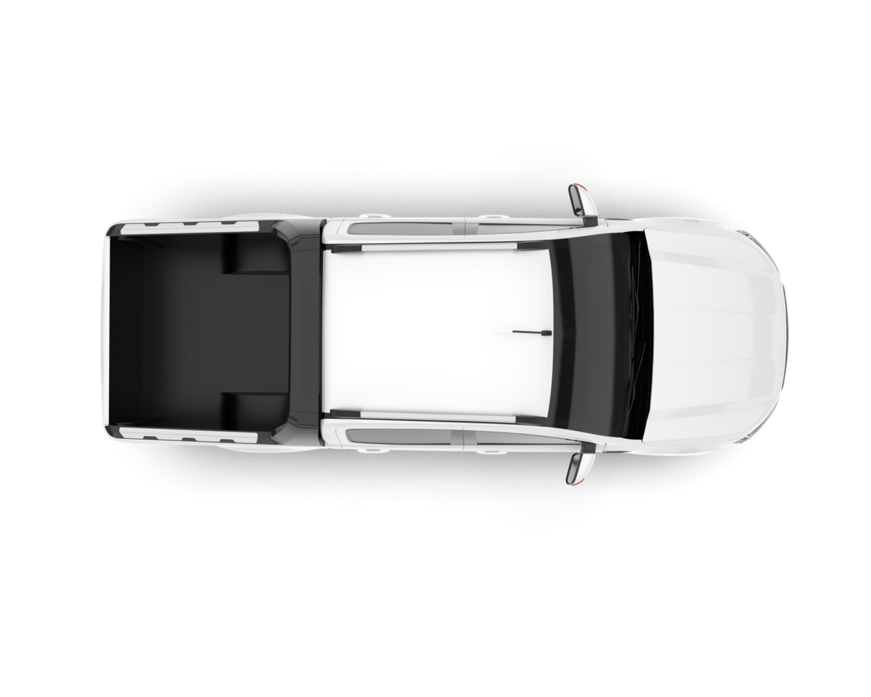 White pickup truck isolated on transparent background. 3d rendering - illustration png